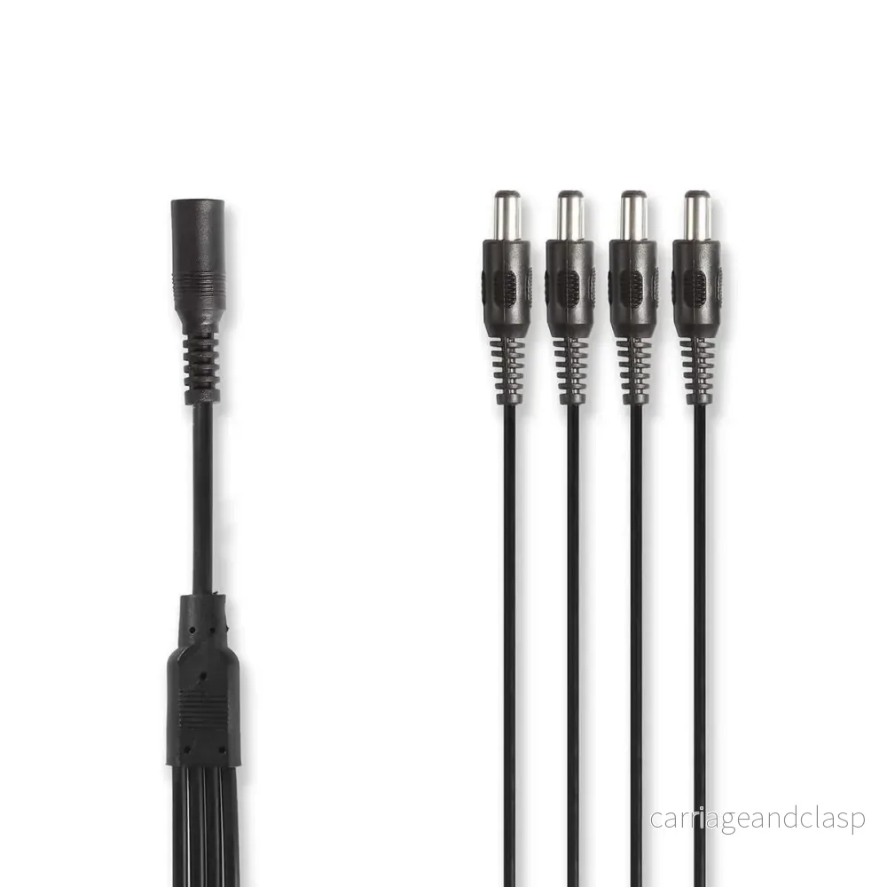 Hikvision CCTV strömkabel splitter 1x f till 4x m 0,35 m 5,5 x 2,1 DC-kontakt