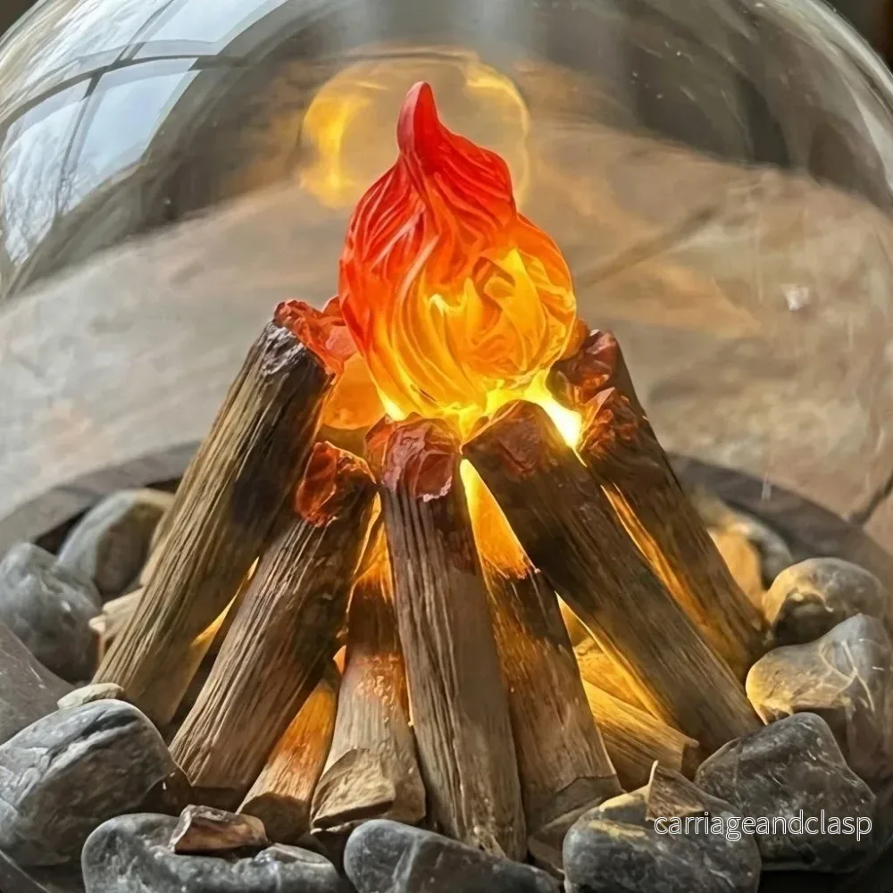 Mini Bonfire Flame Glass Dome Nattlampa | Veska - Bild 3