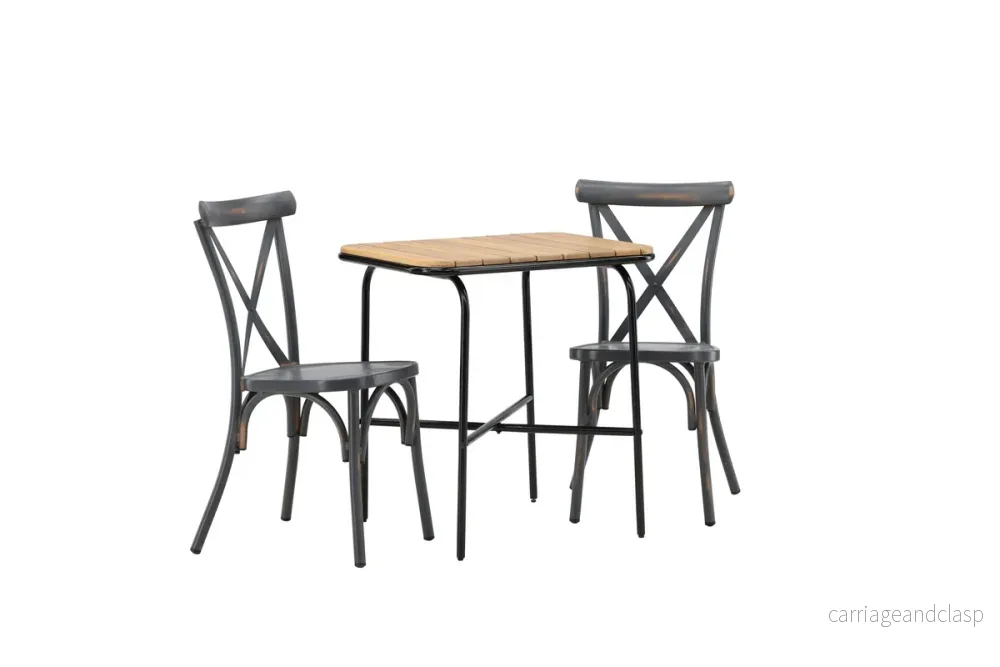 Holmbeck & Tablas Cafebord Natur + Matstolar Mörkgrå - Bild 3