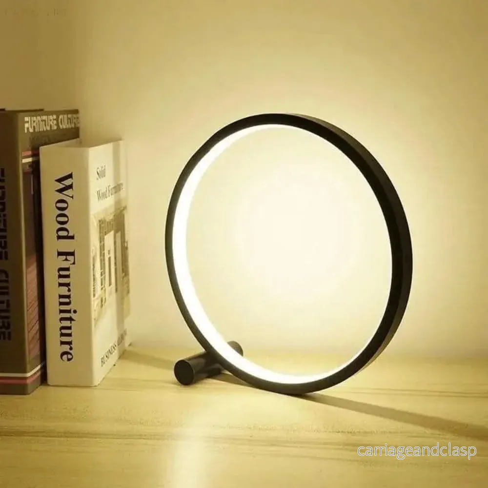 Dimmbar LED Ring Bordslampa – Modern Touch Control | Veska - Bild 3