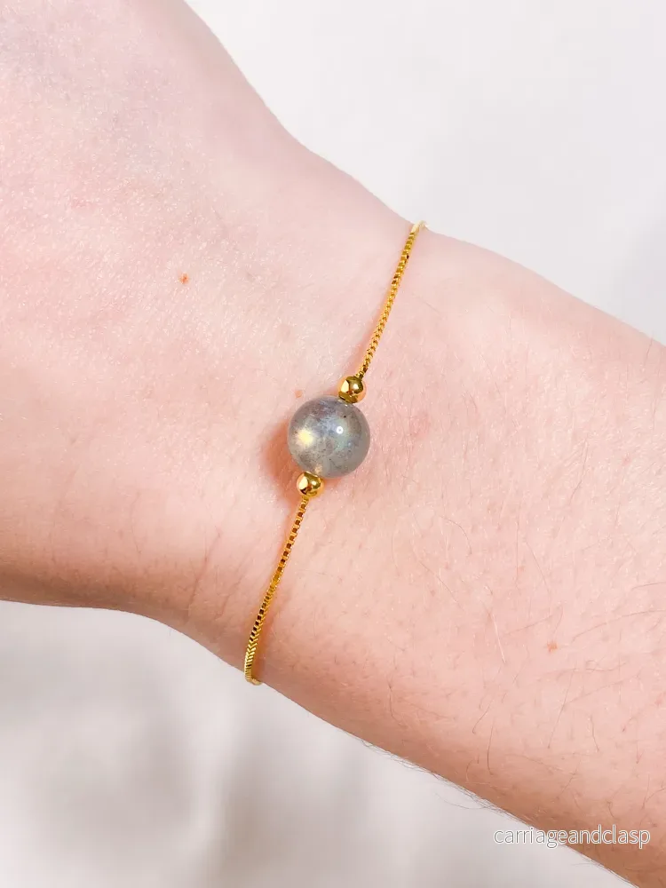 Akvamarin – Petite Heart – Guld