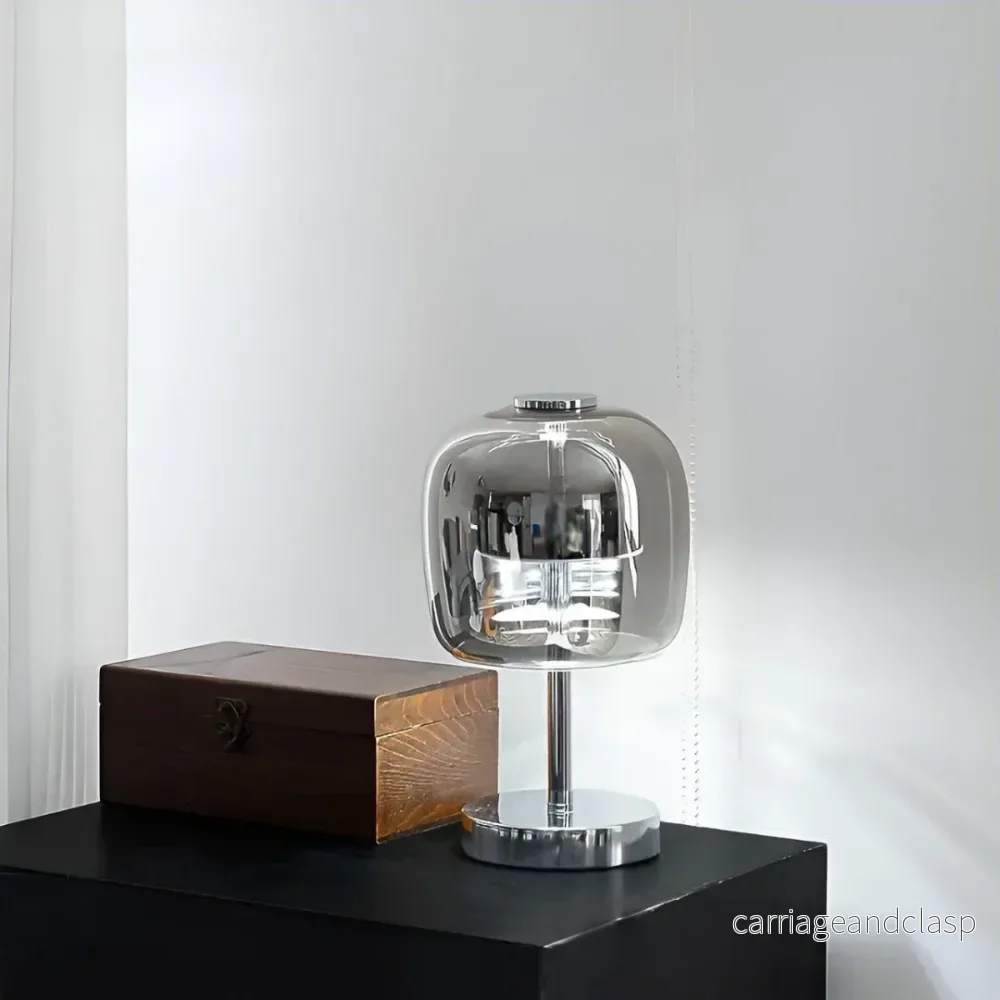Portabel - Elegant bordslampa gjord av spegelglas Veska - Bild 3