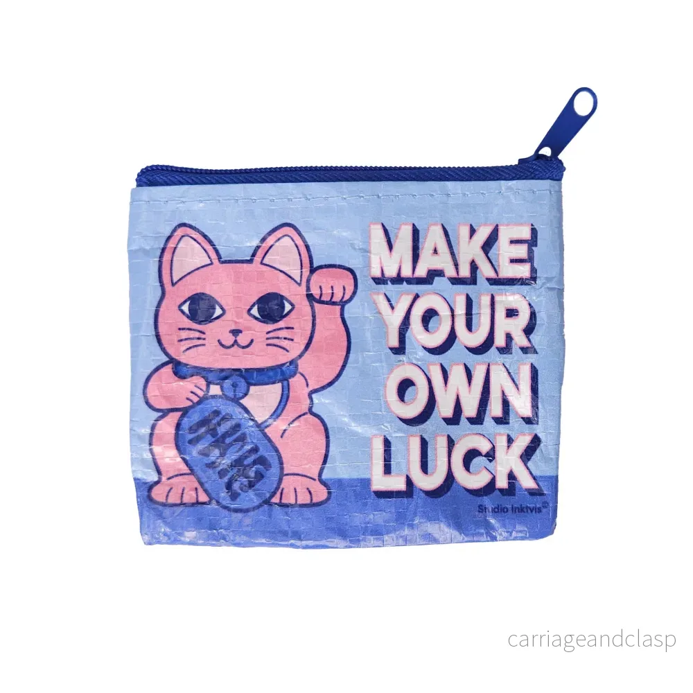 Maneki Neko mini plånbok – Lyckokatt i återvunnet material