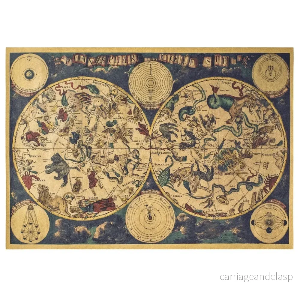 Vintage astrologi stjärnbild poster | Veska