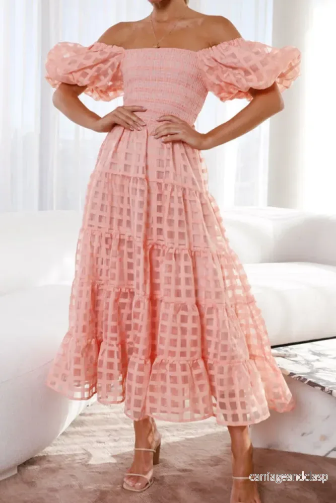 Off shoulder-klänning med puffärmar – romantisk och somrig - Bild 2