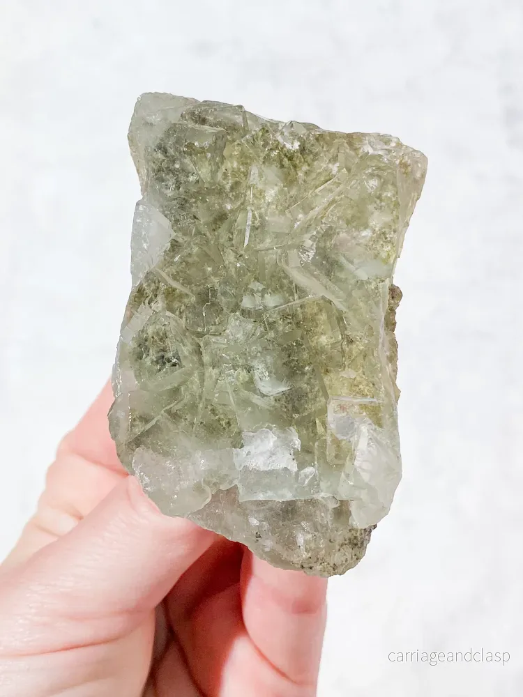 Mintgrön Fluoritkluster (Nr. 9) Exklusiv Kvalitet