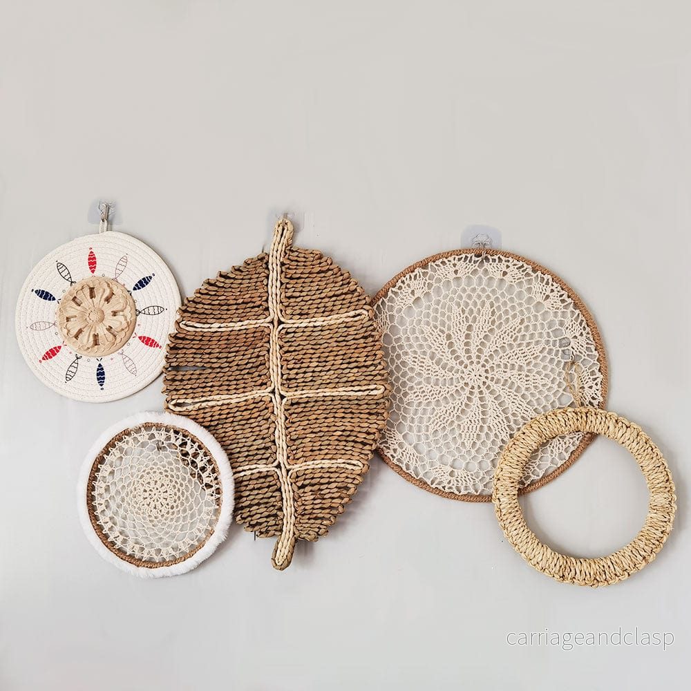 Höst Rattan Väggkonst Set | Veska