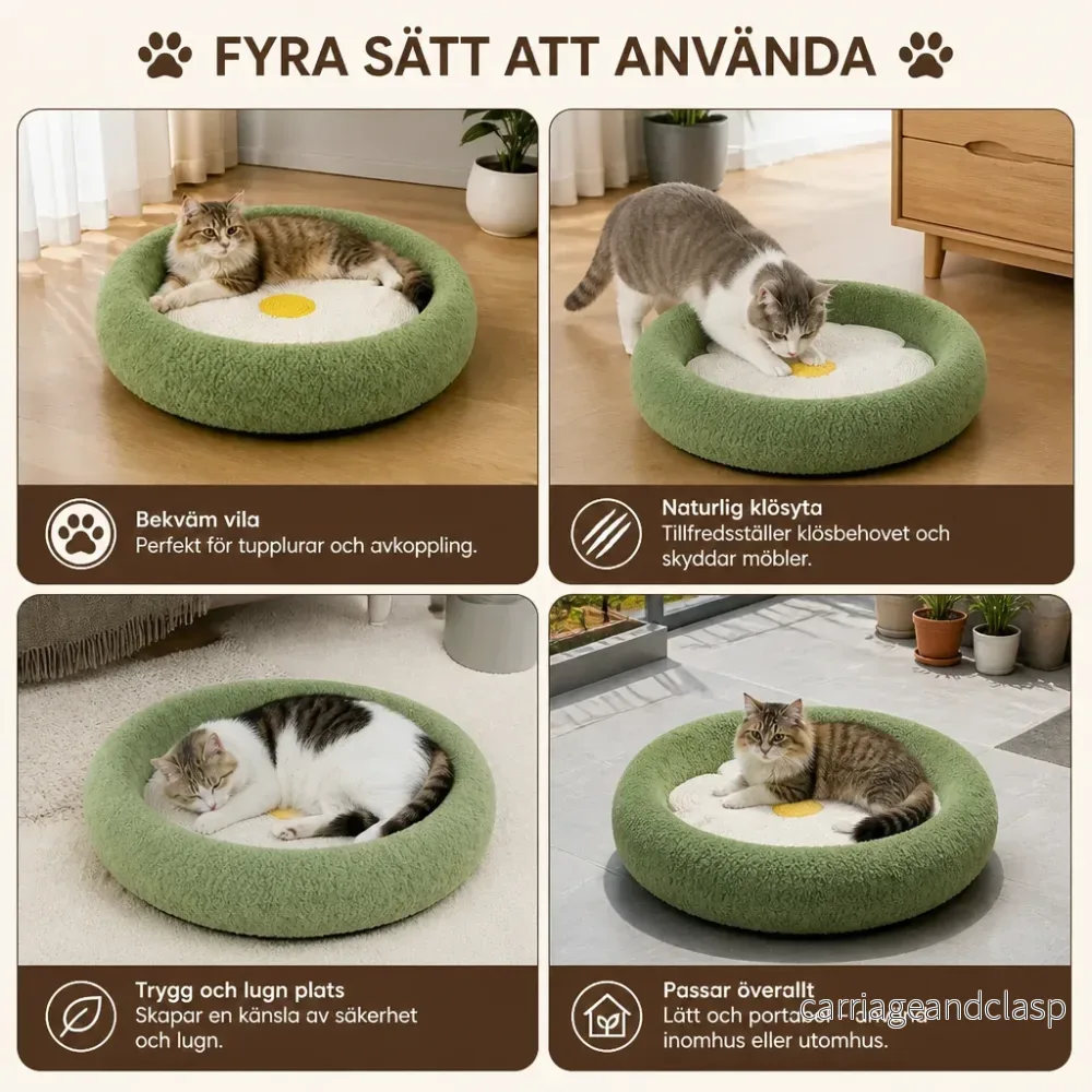 Blomsterkattklösbädd – Mysig 2-i-1 Klös- Och Vilolounge - Bild 3