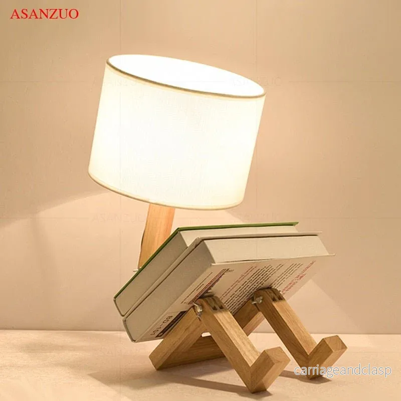 Wood Boy Form LED Skrivbordslampa Skrivbordsornament | Veska - Bild 2