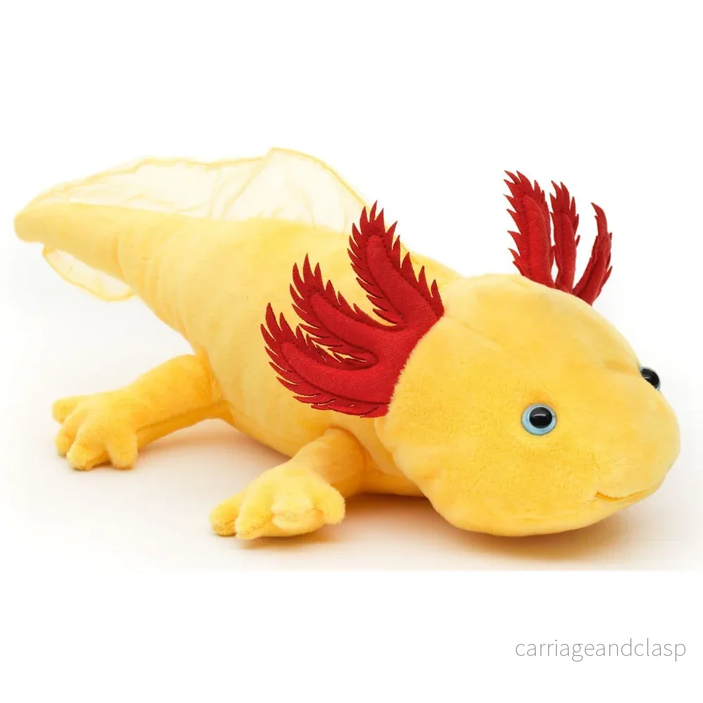 Uni Toys - Axolotl (gul med blå ögon) Gosedjur