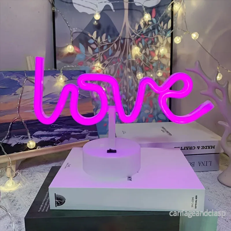 NeonLove Lampa – Belyst Neon Bordslampa för Fester Veska - Bild 3