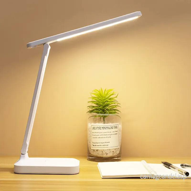 6000mAh uppladdningsbar LED bordslampa USB 3 färg steglös dimbar skrivbordslampa touch vikbar ögonvänlig läsning nattlampa | Veska - Bild 3