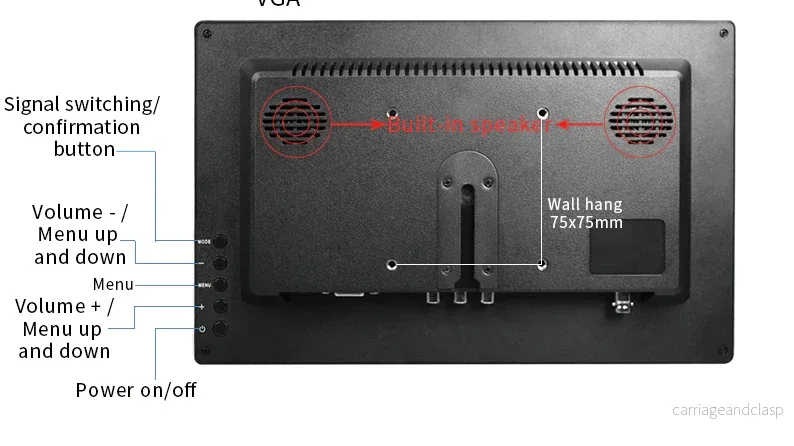 AlarmsystemExpert.nl TFT 13" Full HD-monitor inkl. monteringsfäste för vägg eller skrivbord - Bild 3