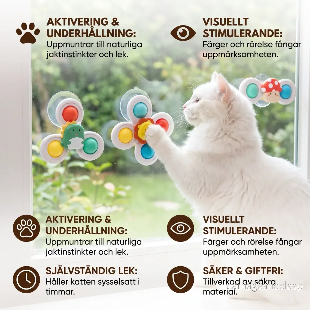 Interaktiva Roterande Kattleksaker – 3 Delars Set - Bild 3