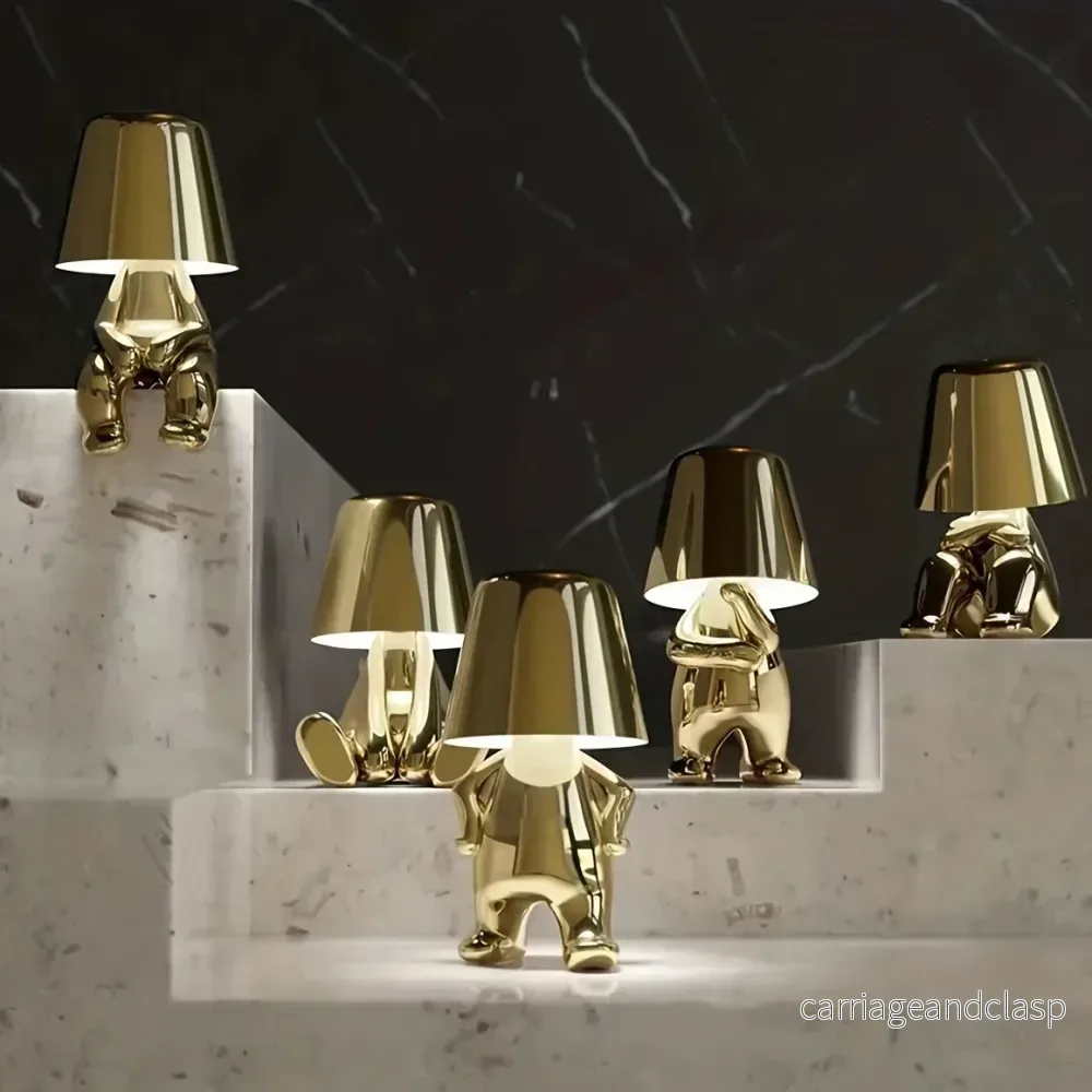 Modern LED bordsampa i skulpturdesign – Dekorativ staty lampa för vardagsrum | Veska - Bild 3