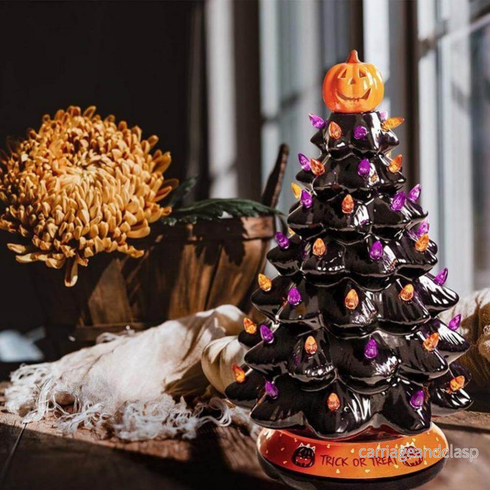 LED Ljus Halloween Pumpa Pynt Träd | Veska - Bild 3