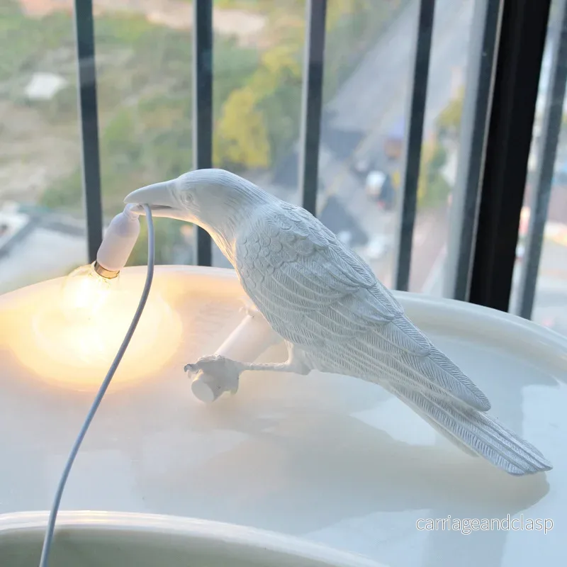 Modern Lucky Bird Bordsbelysning – Kreativ Resin Djurdesign för Sovrum och Vardagsrum | Veska