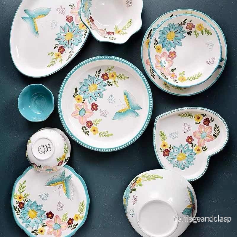 Nordisk stil blommiga tallrikar set | Veska - Bild 2