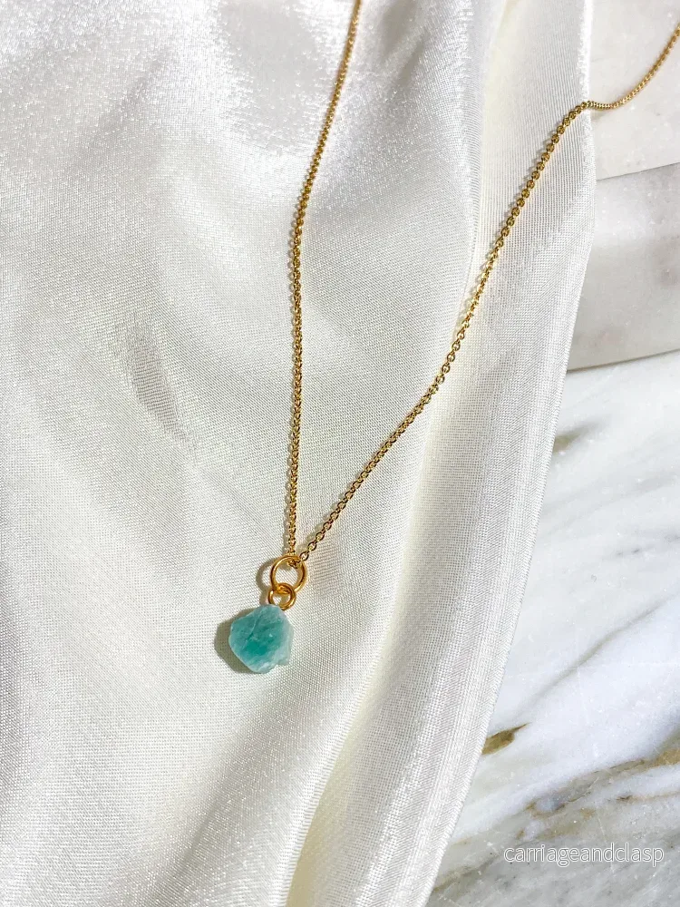 Amazonit Facet Necklace (18K guldpläterad) - Bild 2