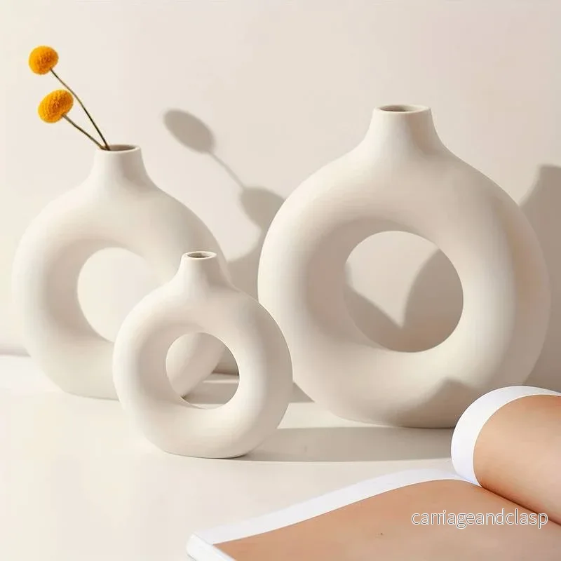 Hålig Minimalistisk Keramik Vase | Veska - Bild 2