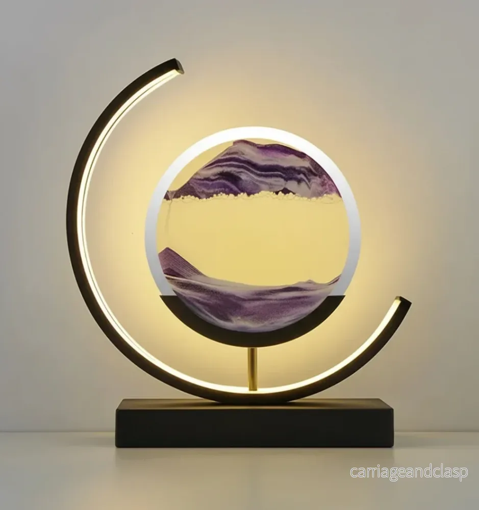 DuneGlow Bordslampa – Handgjord Ambientlampa med Lugnande Ljus och Modern Design | Veska