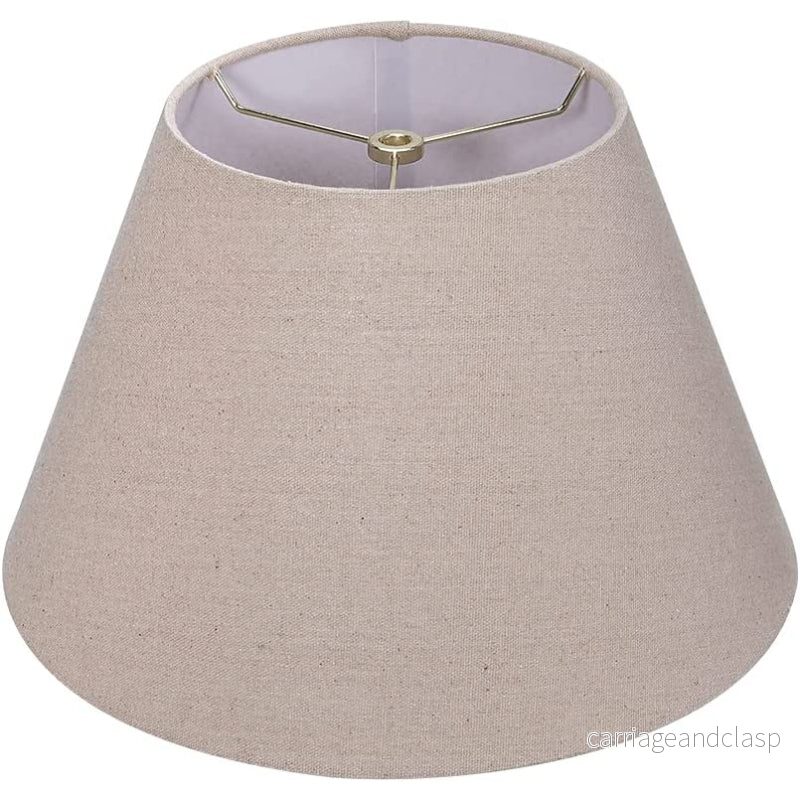 Medium lampskärm, fat tyg lampskärm för bordslampa och golvlampa, 7x13x7.8 tum, naturligt ventilerad linne, handgjord, spindel (vit) | Veska - Bild 3