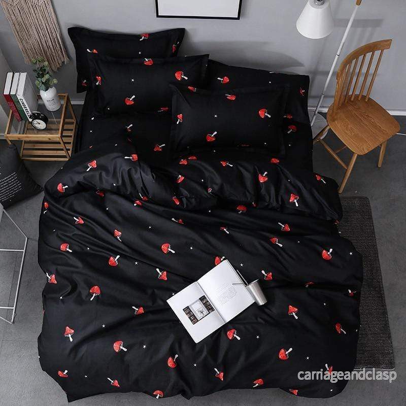 Svamptryck Duvet Set 3 delar | Veska Svamptryck Duvet Set 3 delar | Veska