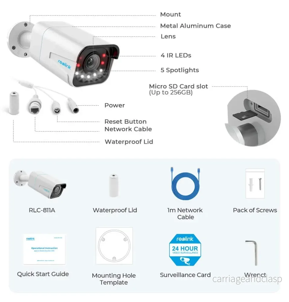 Reolink P430, 8Mp/4K smart detektering Spotlight 5x Zoom PoE 2-vägs ljud - Bild 3