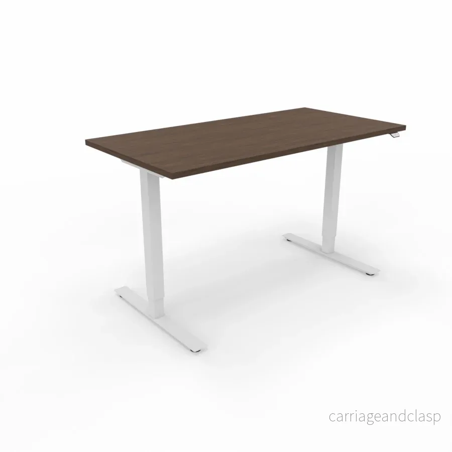 Höj- och sänkbart skrivbord exklusivt i valnöt - Bild 3