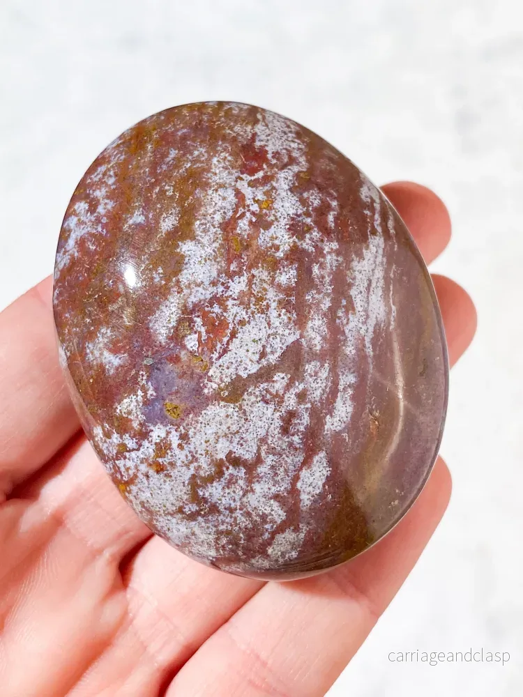 Röd Ocean Jaspis Palmstone (Nr 5) - Bild 2