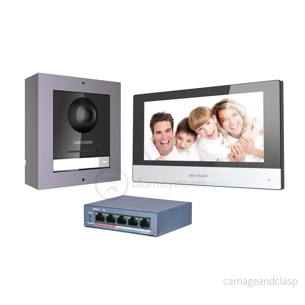 Hikvision DS-KIS602 Komplett intercom-kit med PoE-switch