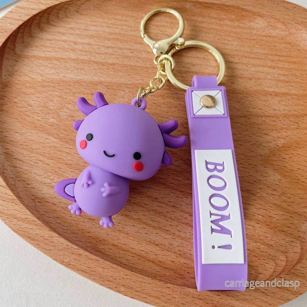 Axolotl Kawaii Nyckelring Lila - Söt Accessoar för Nycklar & Väskor - Bild 2