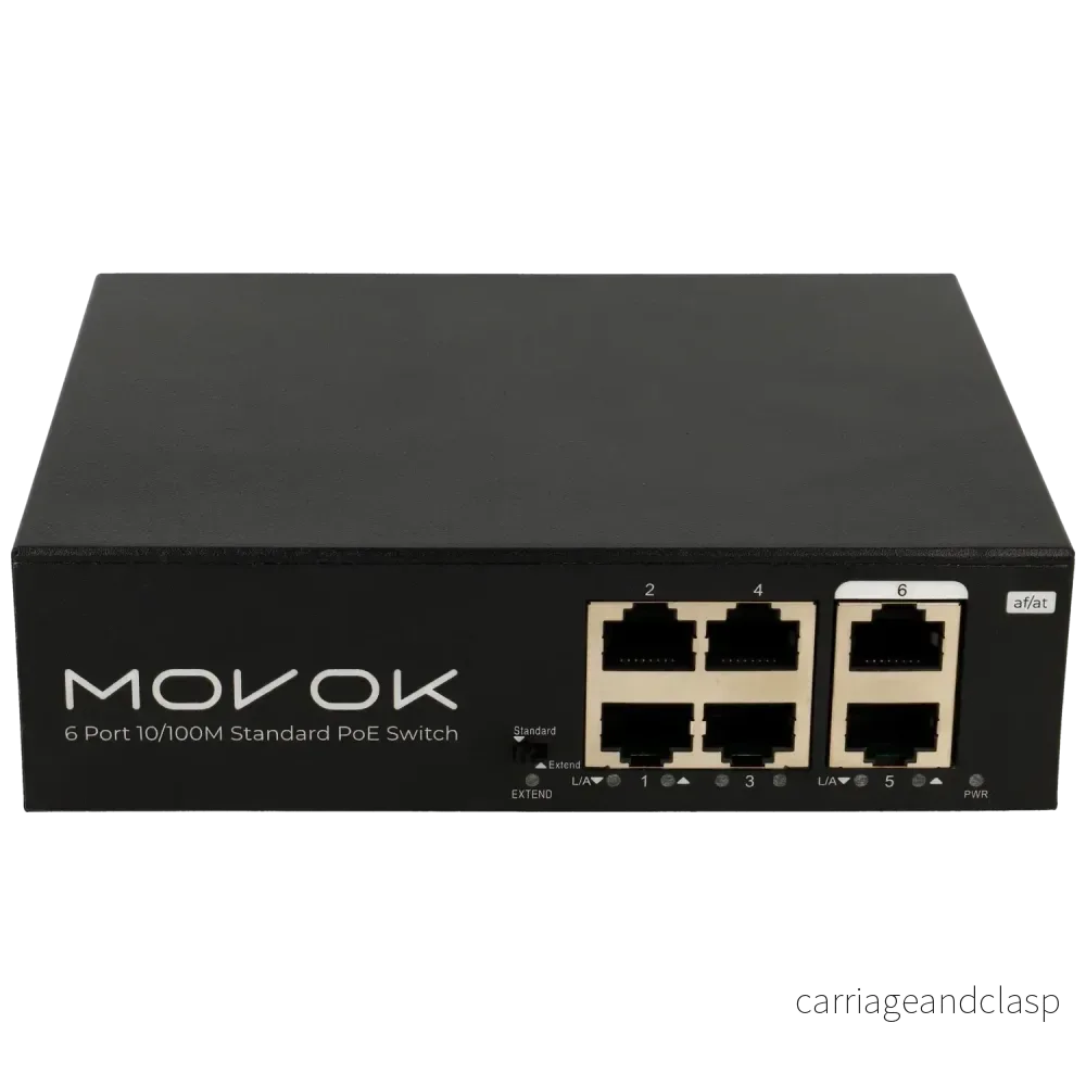 Movok 6-portars PoE-switch, 100Mb, 250m PoE - Bild 2