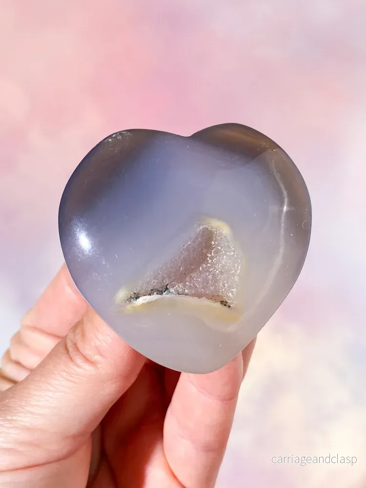 Druzy agat hjärta (nr 3)
