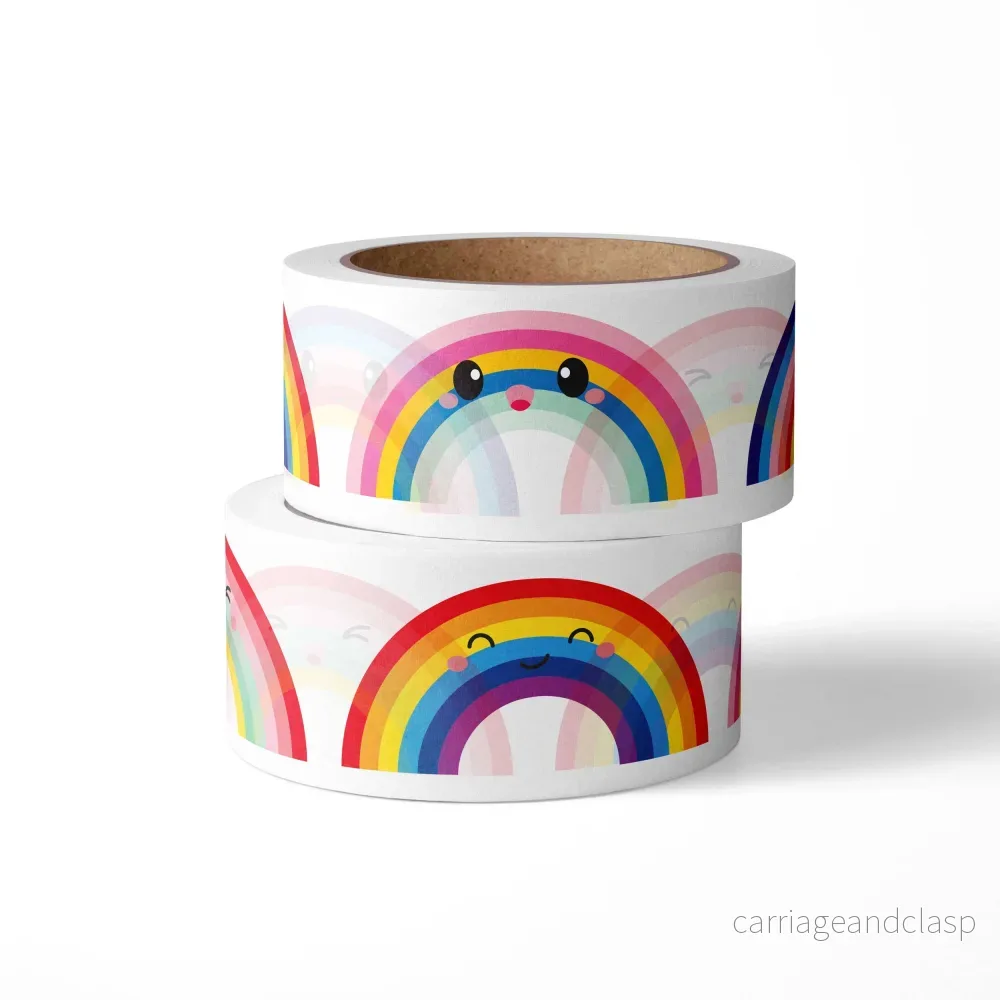 Washi-tejp med regnbågsdesign