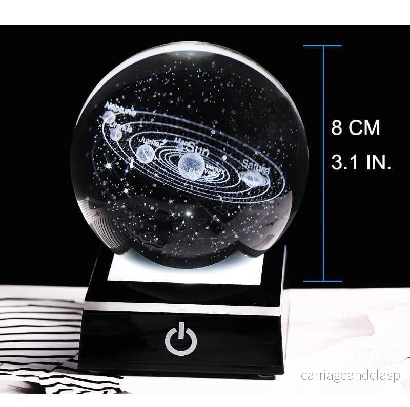 Kristallglob Solsystem Planet Lampa | Veska - Bild 2