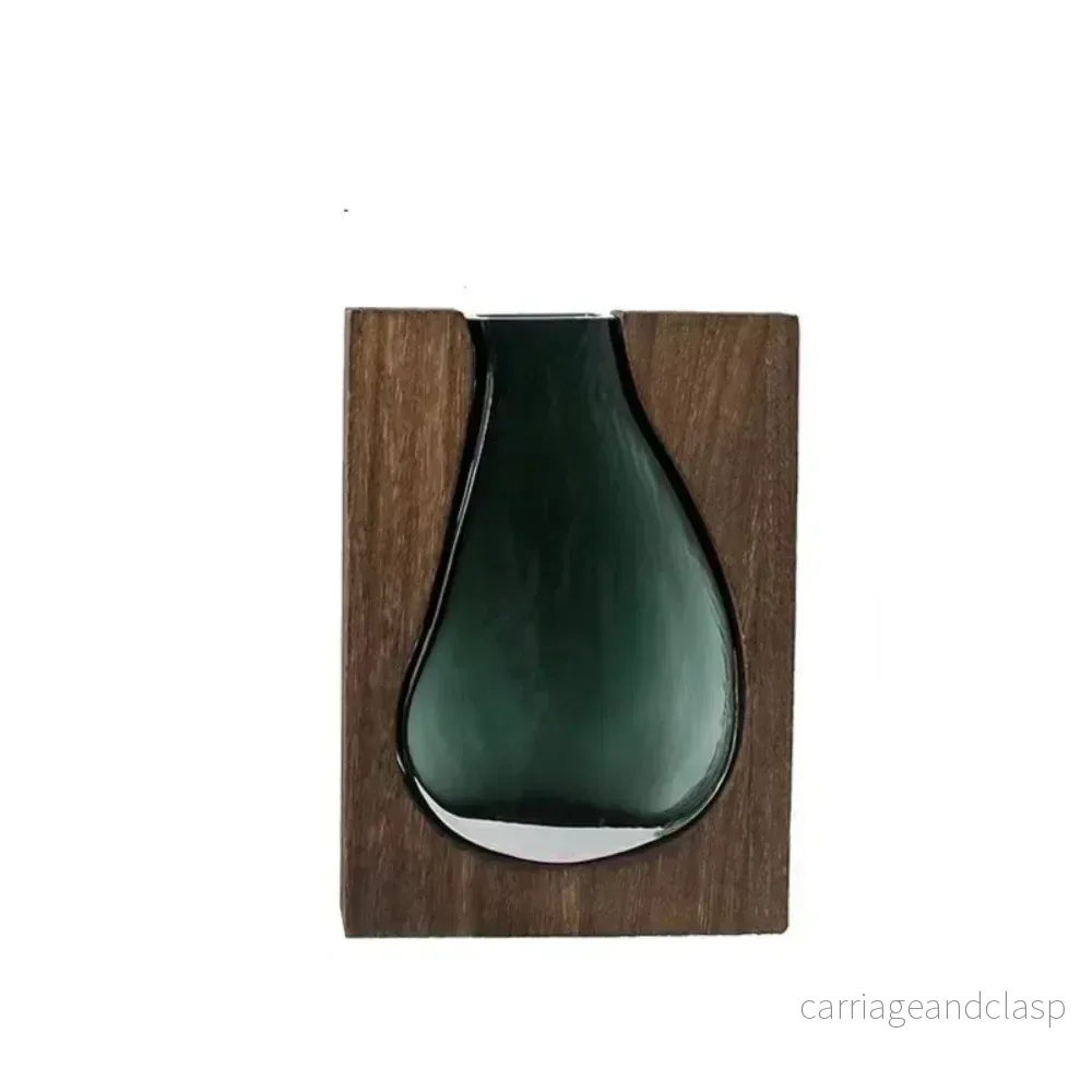 Geometrisk Trä Glas Accent Blomsterkruka | Veska