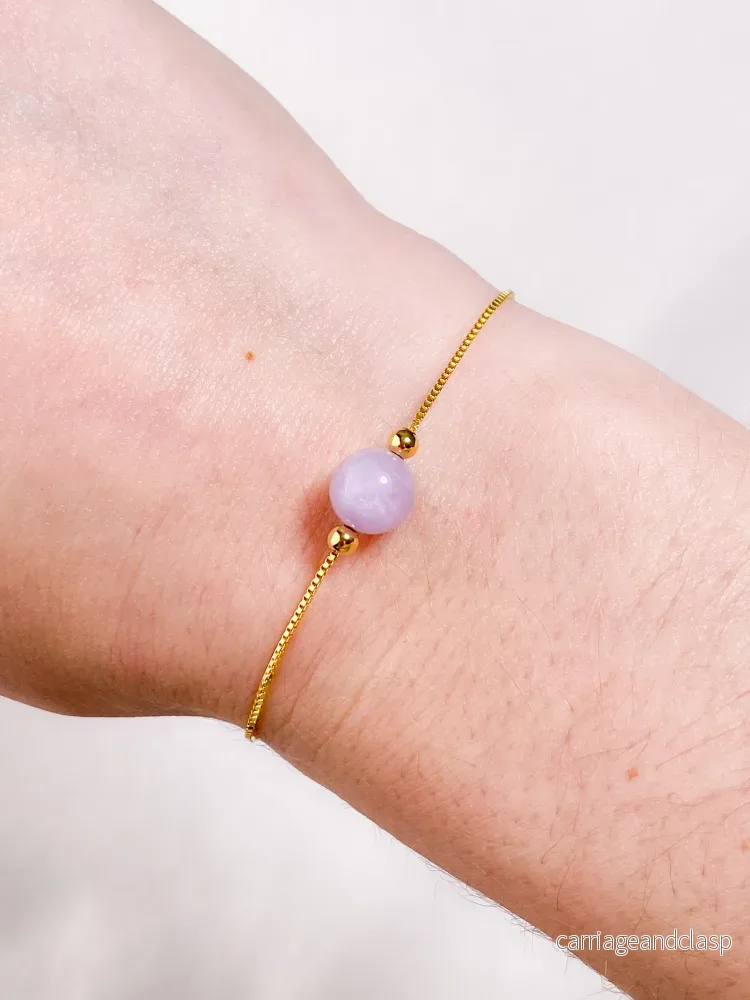 Akvamarin – Petite Heart – Guld