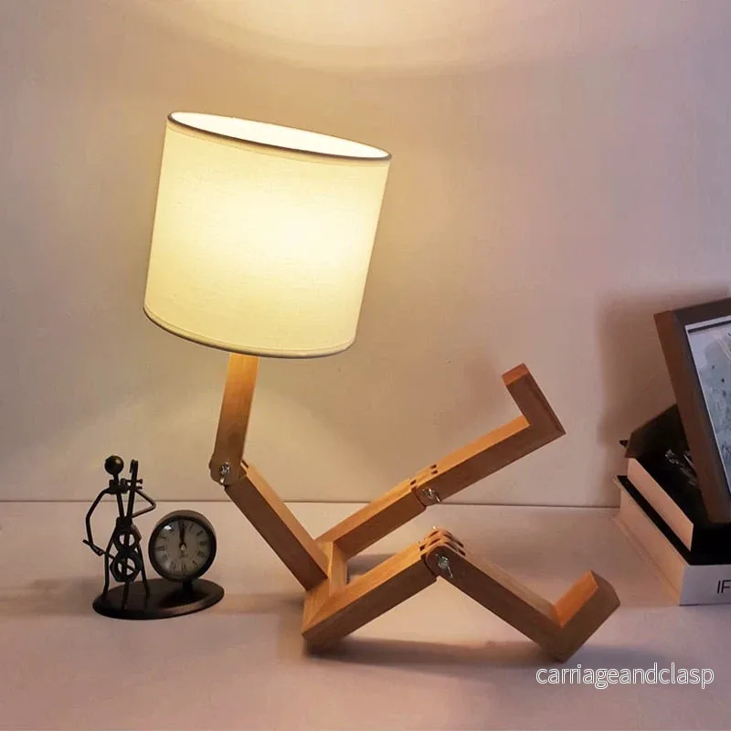 Robot Form Trä Bordslampa | Veska - Bild 2