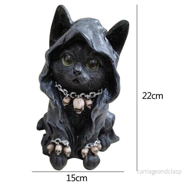 Resin Svart Katt Staty Dekor | Veska Resin Svart Katt Staty Dekor | Veska