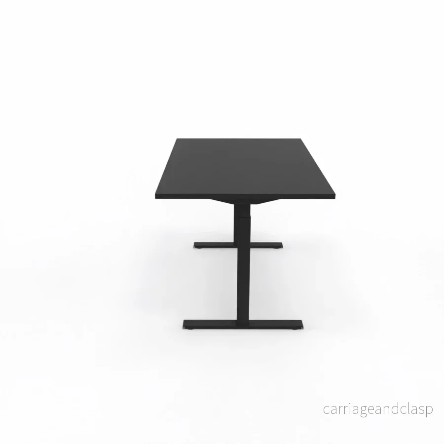 Höj- och sänkbart skrivbord med svart skiva och svarta ben - Bild 2