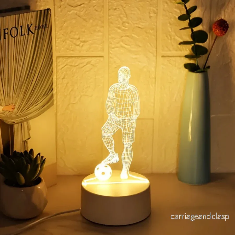 SportGlow - LED Bordsbordslampa med 3D Fotboll Design Veska