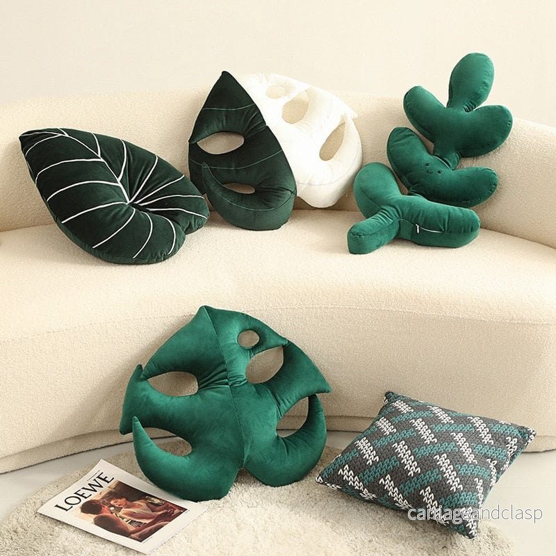 Monstera Leaf Plush Kudd | Veska - Bild 2