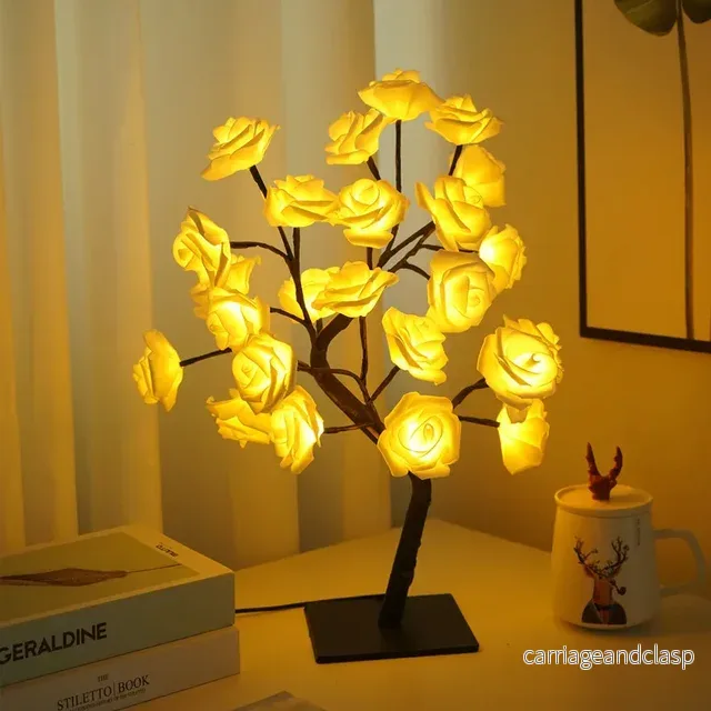 LED Träd Bordslampa – Romantisk Dekorativ Ljus, Varm Ljus, Perfekt för Vardagsrum och Sovrum | Veska - Bild 2