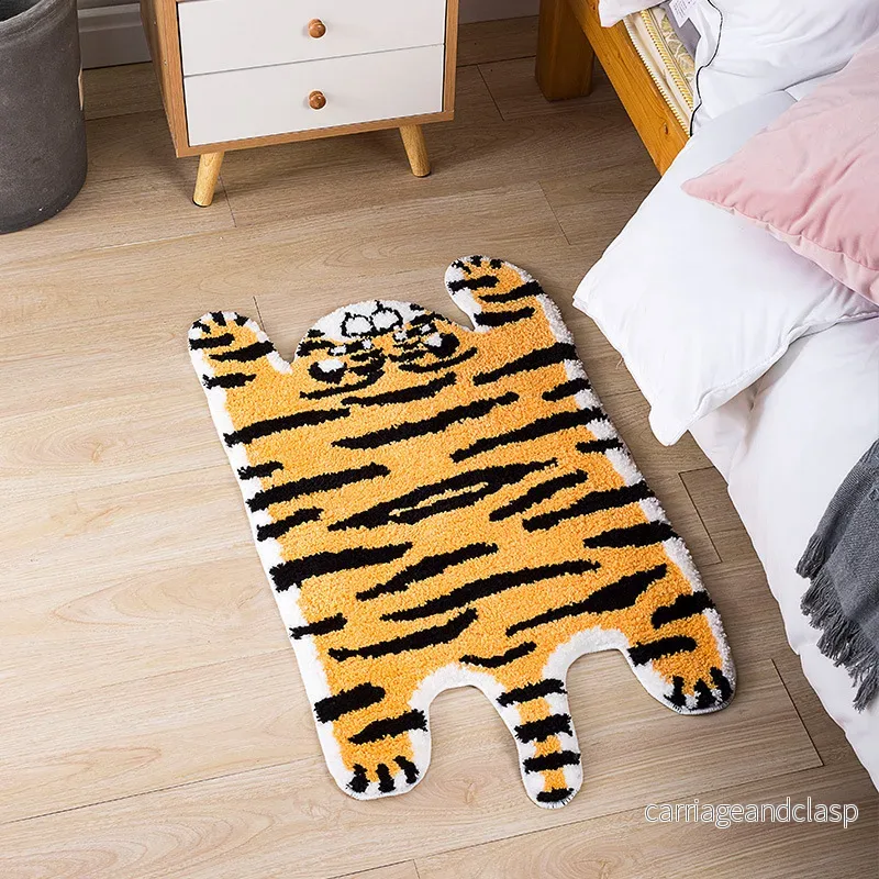 Cartoon Tiger Flocking Foot Mat | Veska Cartoon Tiger Flocking Foot Mat | Veska