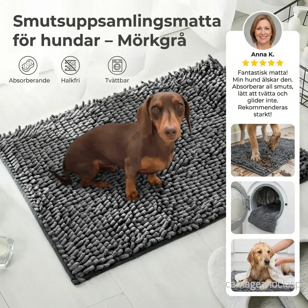 Smutsuppsamlingsmatta för hundar – Absorberande, halkfri & tvättbar - Bild 3