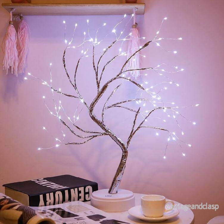 LED Bordslampa med Färgglada Trädljus | Veska