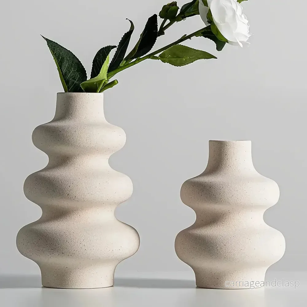 Elegant spiralvas av keramik | Veska
