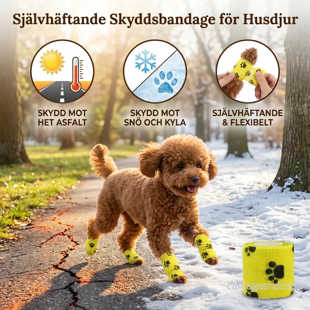 Självhäftande Skyddsbandage för Husdjur – Skydd mot Het Asfalt och Snö - Bild 3