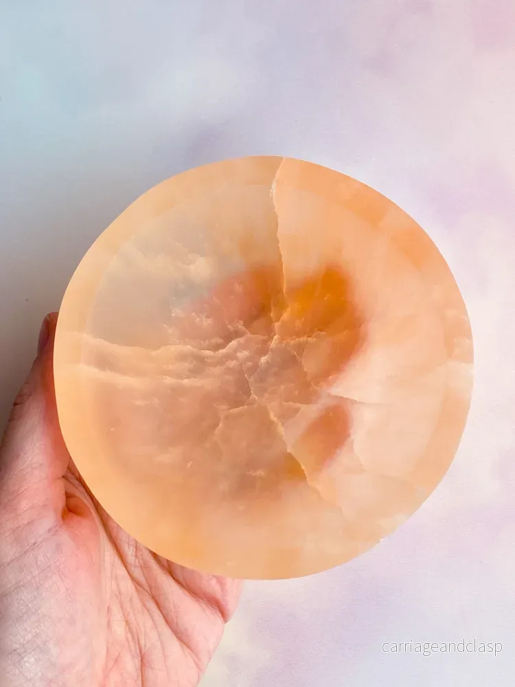 Orange selenit Skål